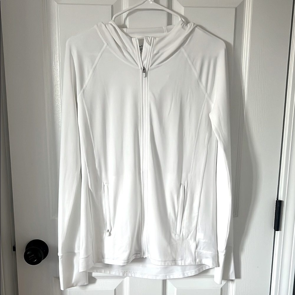 White Athleta Zip-Up Hoodie